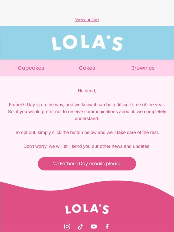 Prefer not to hear about Father's Day?