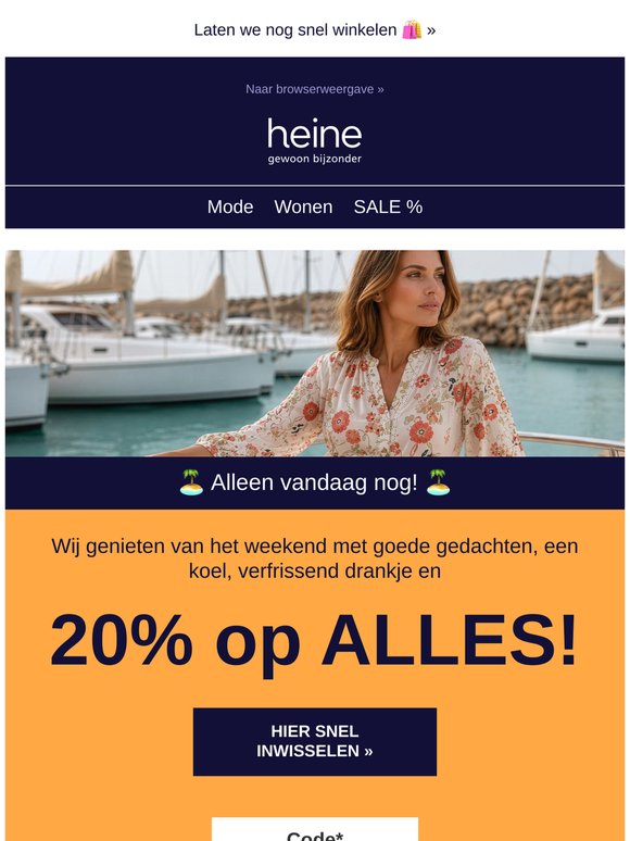 2️⃣0️⃣%: Vandaag is de laatste dag!