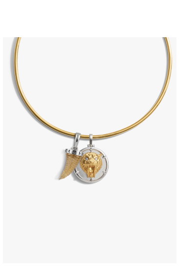 Sapphire Saber-Toothed Cat Collar Necklace