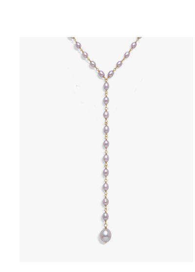 Damselfly Drop Pearl Lariat