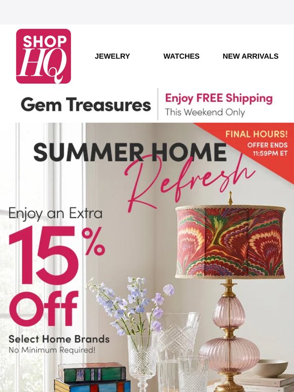 ⏰ REMINDER: Take an Extra 15% Off Your Summer Refresh