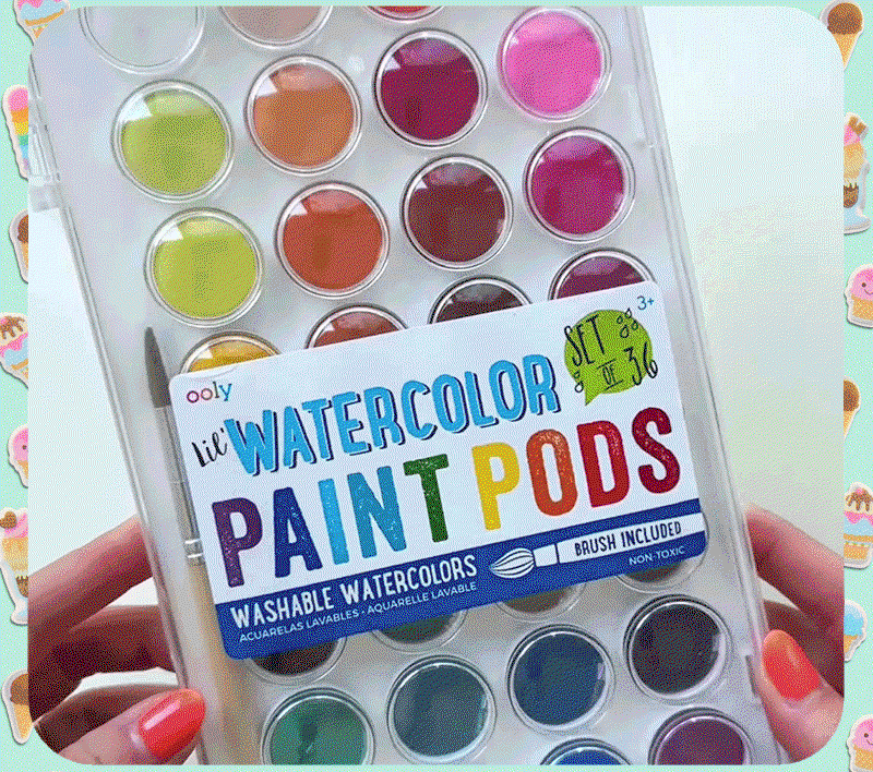 animation of watercolor ice cream painting