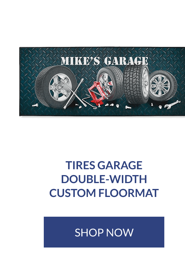 Tires Garage Double-Width Custom Floormat [Click here to Shop Now]