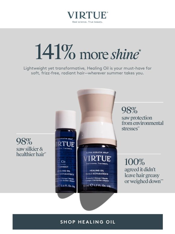 Get 141% more shine with Healing Oil