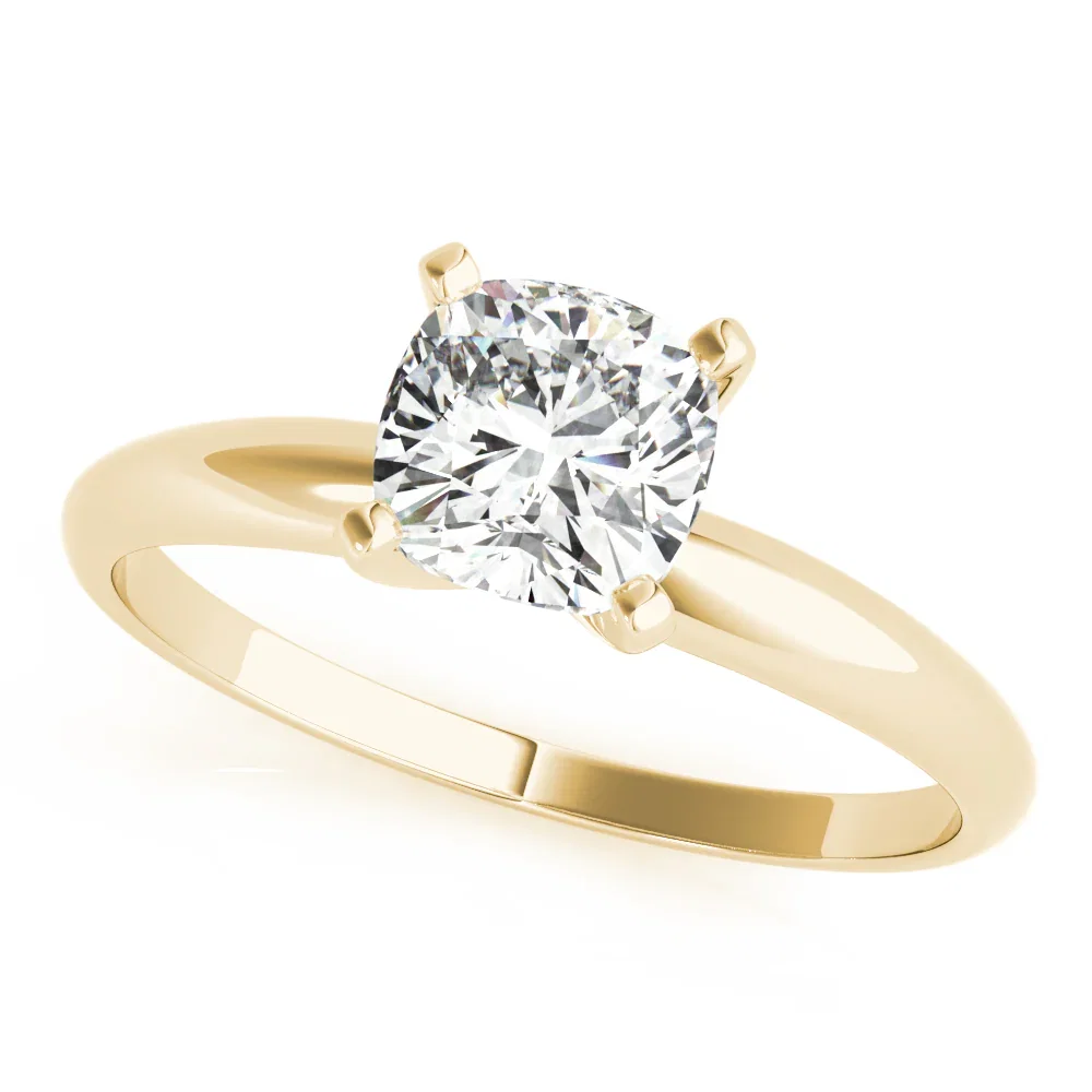 Image of Peace Jewelers 14K Gold Cushion Lab-Grown Diamond Solitaire Ring