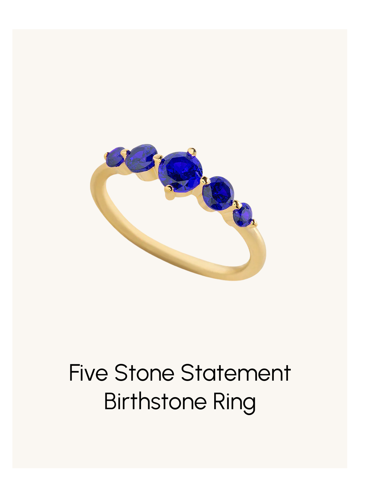 Five Stone Statement Birthstone Ring