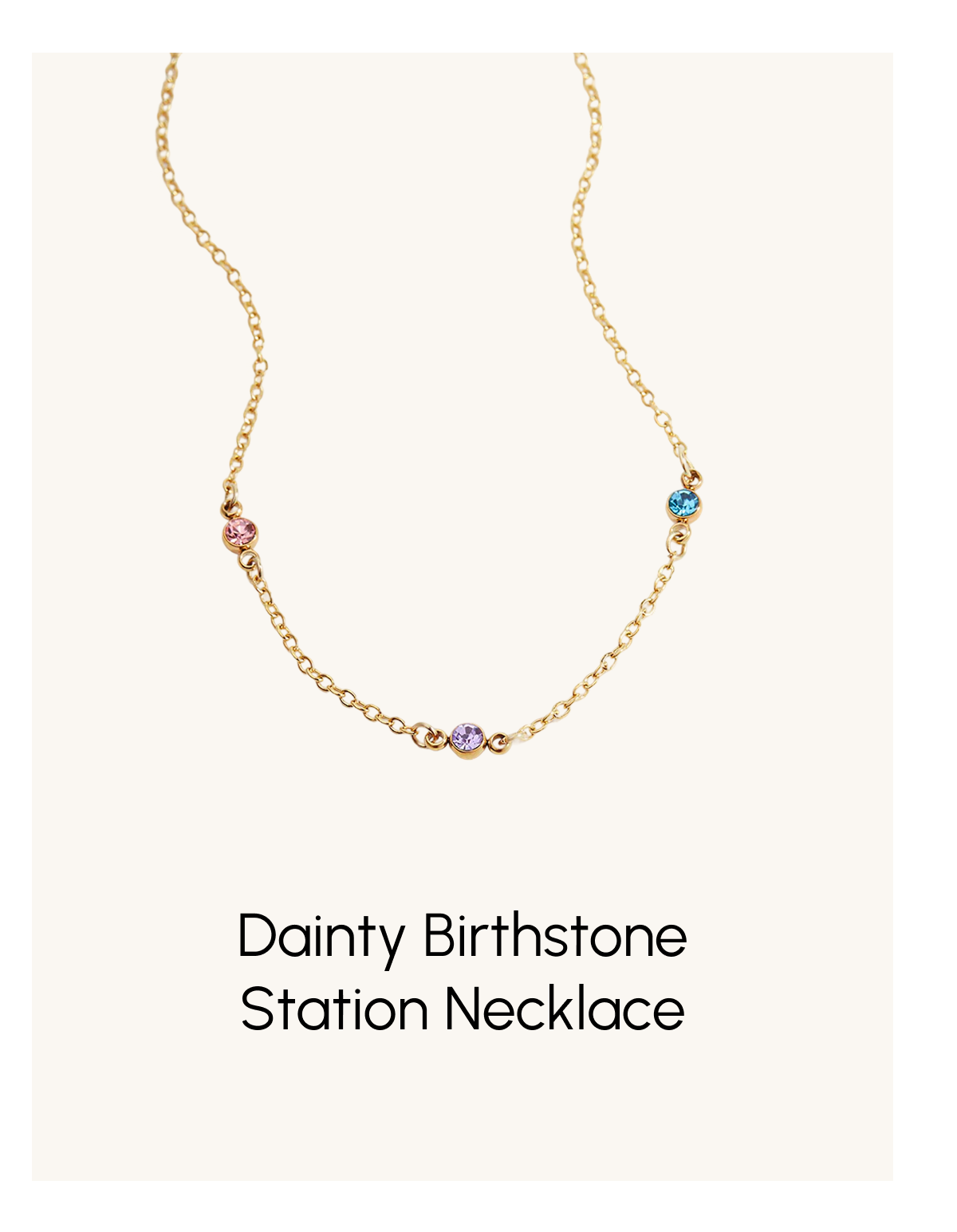 Dainty Birthstone Station Necklace