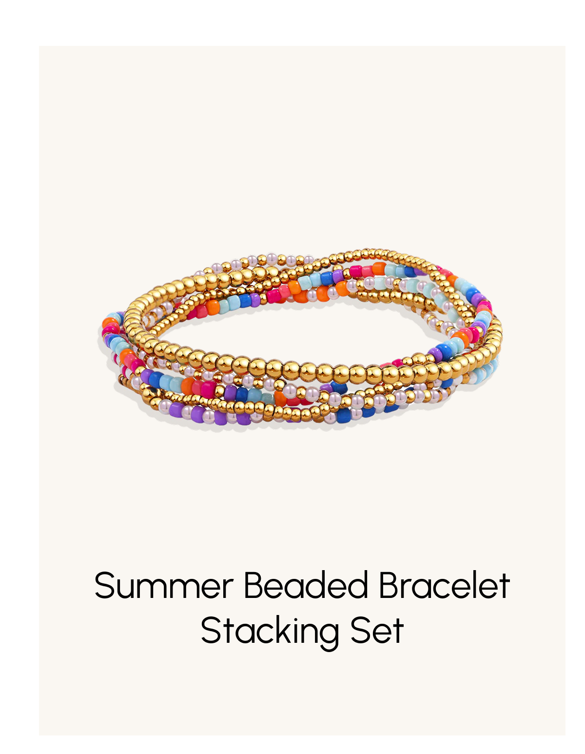 Summer Beaded Bracelet Stacking Set