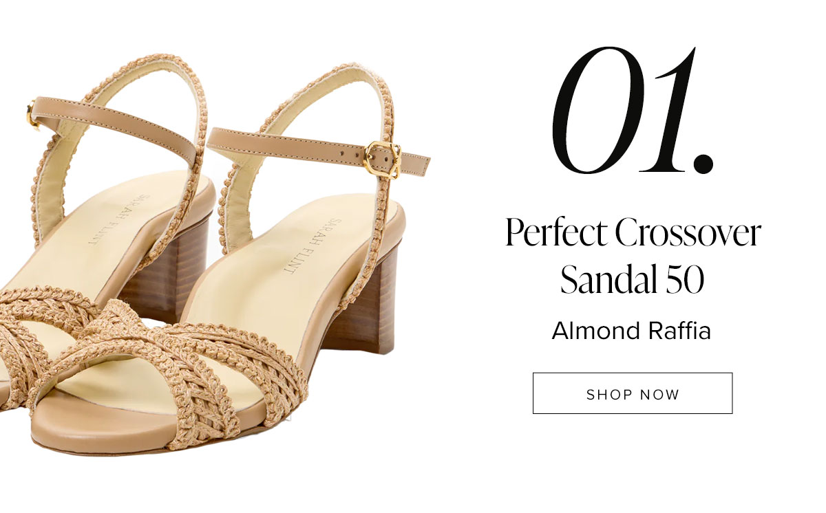 Perfect Crossover Sandal 50: Almond Raffia