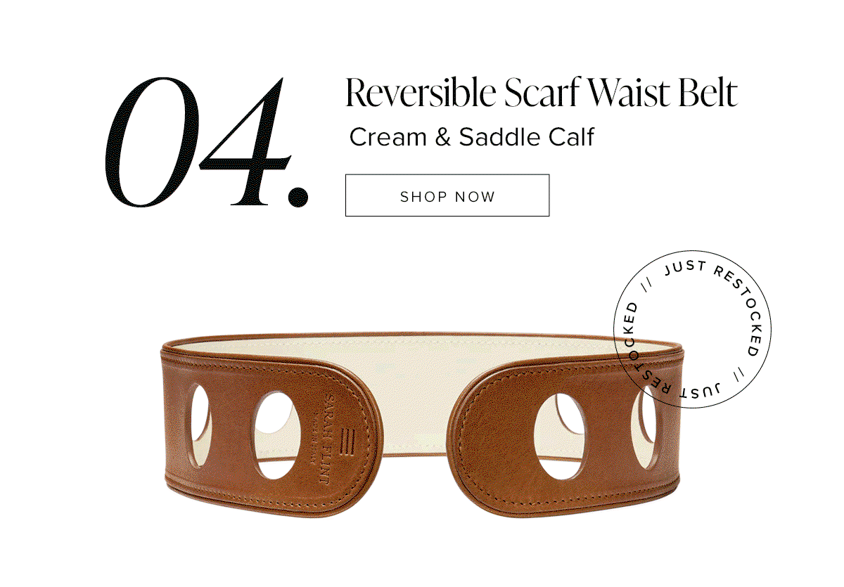 Reversible Scarf Waist Belt: Cream & Saddle Calf