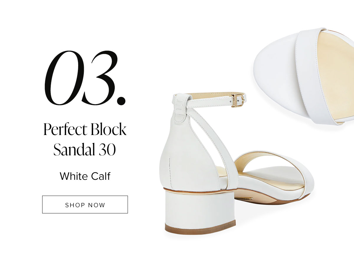 Perfect Block Sandal 30: White Calf