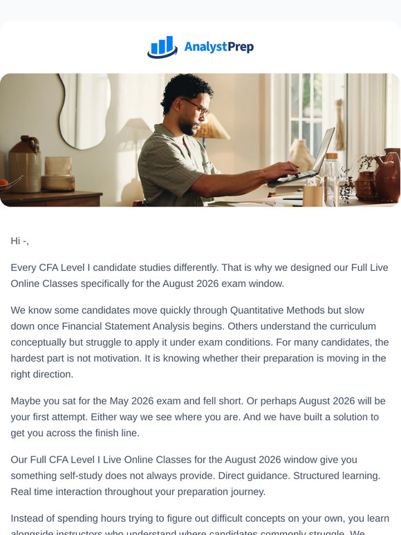 Not the result you wanted? We built live classes for your August comeback