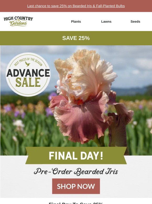 Advance Sale Ends Tomorrow - Is Your Order In?
