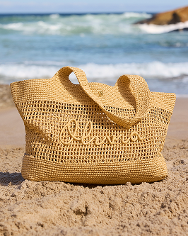 Personalised Raffia Tote Bag (Natural)