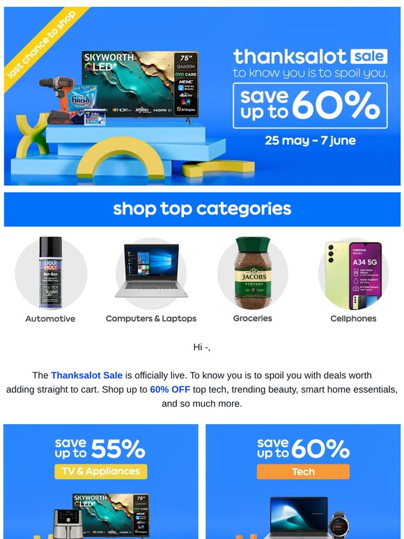 Last chance to shop the Thanksalot sale ✨