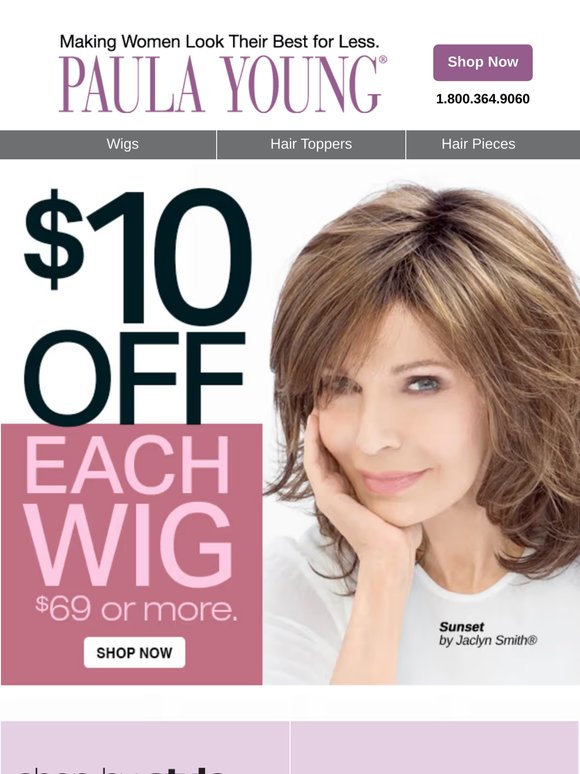 Last Call - $10 OFF Each Wig!