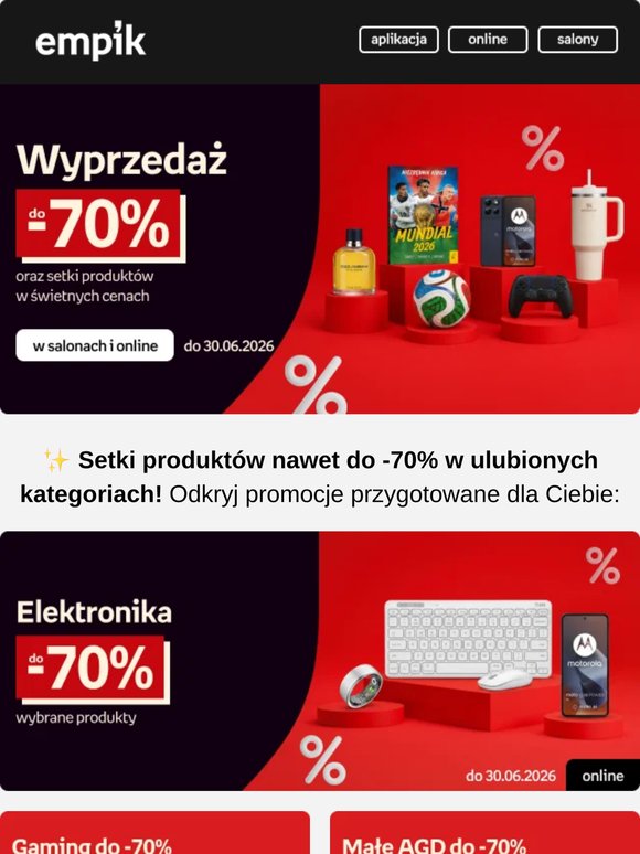 Wyprzedaż trwa! Elektronika, uroda, książki i więcej w wyjątkowych okazjach!