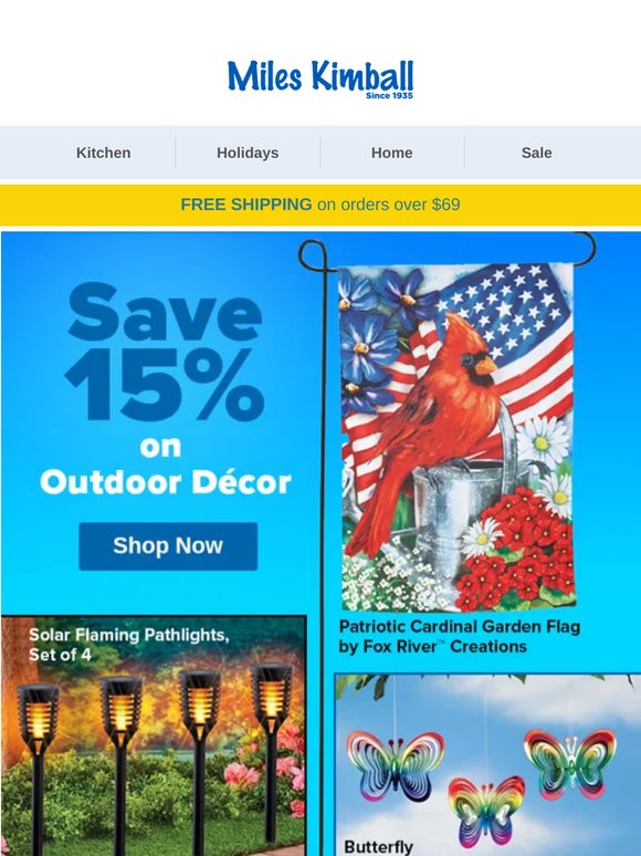 15% Off Outdoor Décor Starts Now