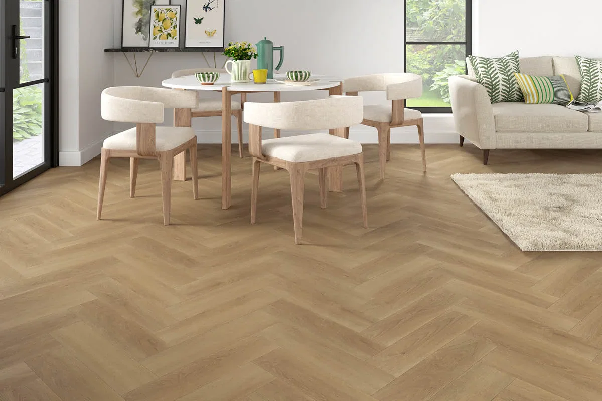 Image of Spectra Luxury Rigid Core Click Vinyl Classic Oak Herringbone Built-in Underlay