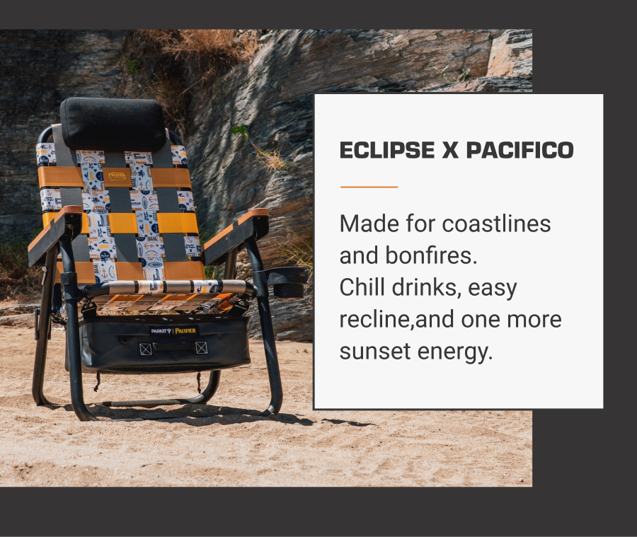 Eclipse x Pacifico  -  Made for coastlines and bonfires. Chill drinks, easy recline, and one more sunset energy.