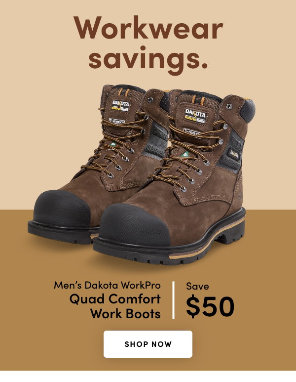 Men's Dakota WorkPro Quad Comfort Work Boots Save $50
