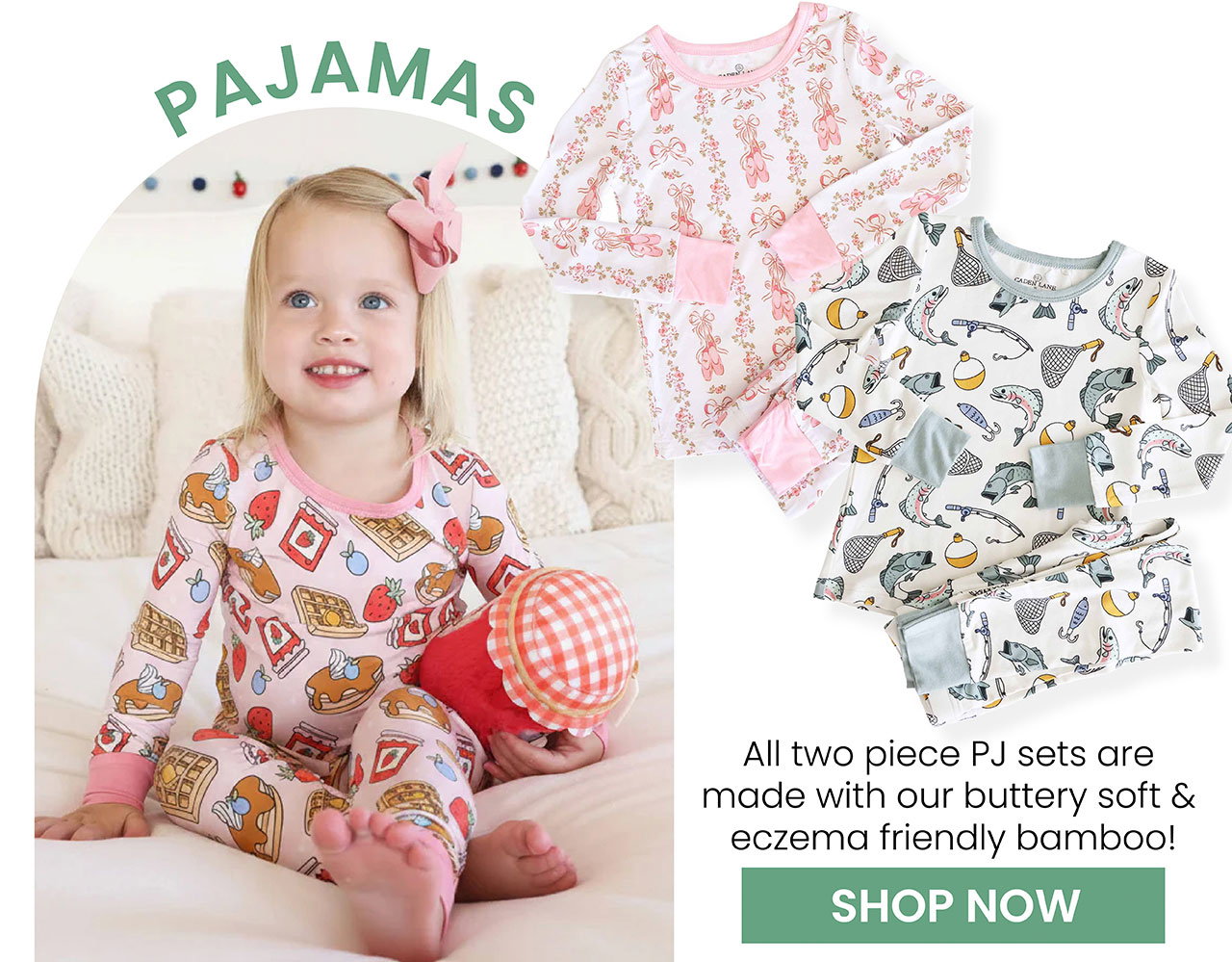Pajamas All two piece PJ sets are made with our buttery soft & eczema friendly bamboo! SHOP NOW