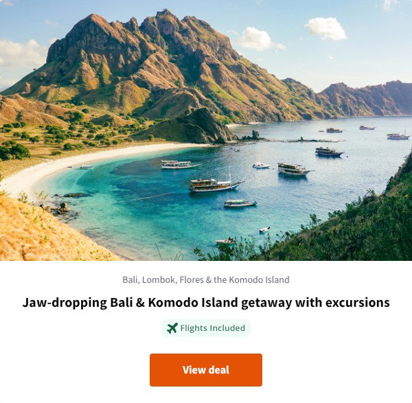 Jaw-dropping Bali &amp; Komodo Island getaway with excursions