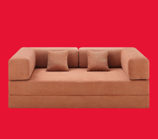 Ovela Mia 3 Seater Corduroy Compressed Sofa Bed (Clay Red) Product Image