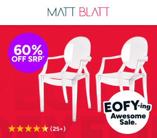 Set of 2 Matt Blatt Philippe Starck Louis Ghost Dining Chairs Replica Product Image