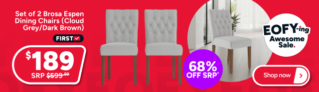 Set of 2 Brosa Espen Dining Chairs (Cloud Grey/Dark Brown)