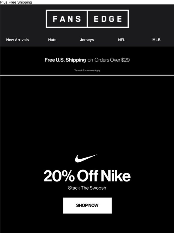 20% Off Nike Starts Now