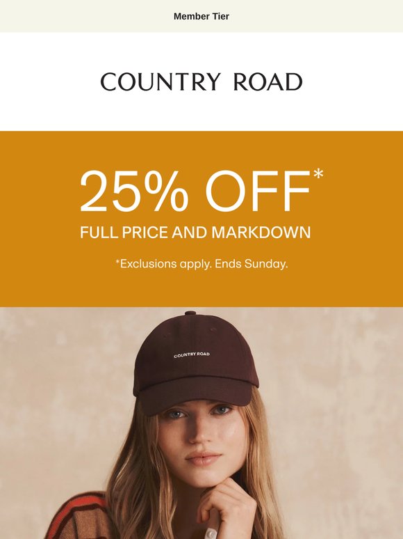 —, 25% off Starts Now