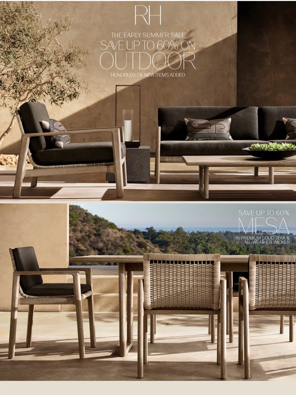 Discover Up to 60% Off Outdoor. The Early Summer Sale.
