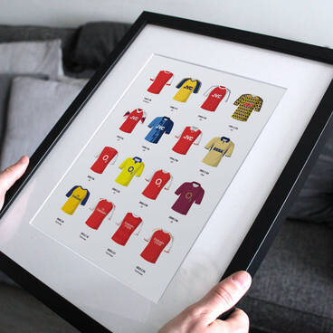 Arsenal Retro Football Kits Team Print