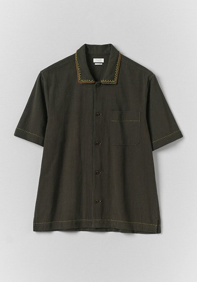 Kantha Knot Embroidered Cotton Shirt
