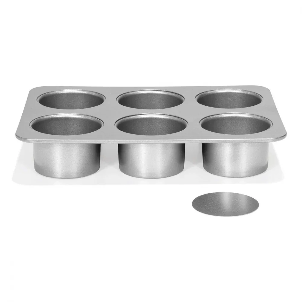 Image of Patisse Silver-Top Mini Ostekakeform med løs bunn, 6 hulrom