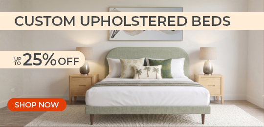 With a classy upholstered bed, a touch of luxury and style