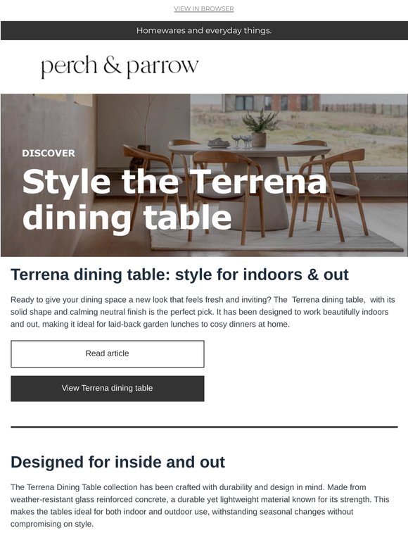 Terrena Dining Table: Style for Indoors & Out