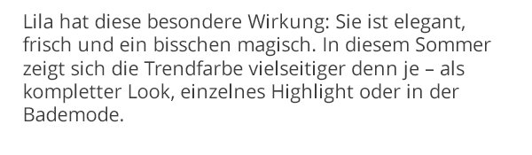 Lila hat diese besondere Wirkung