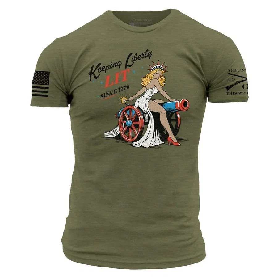Image of Keeping Liberty Lit T-Shirt - Military Green