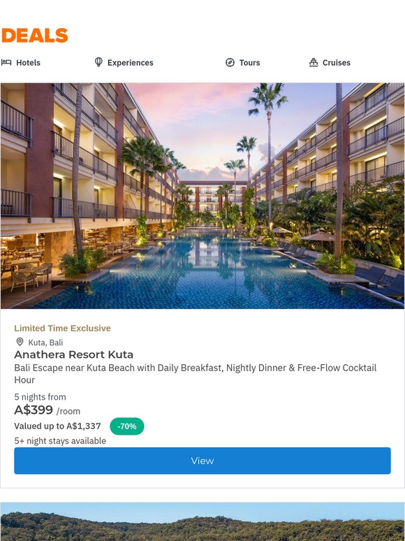 Bali Kuta Beach Escape w. Daily Breakfast, Dinner & Cocktail Hour