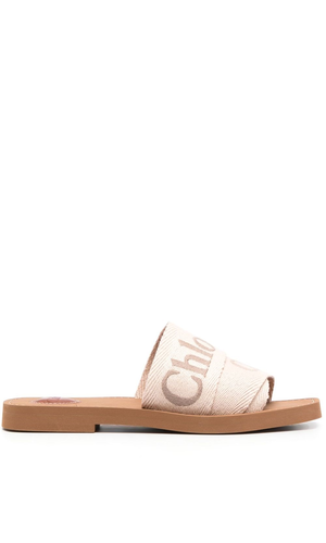 Woody linen flat sandals