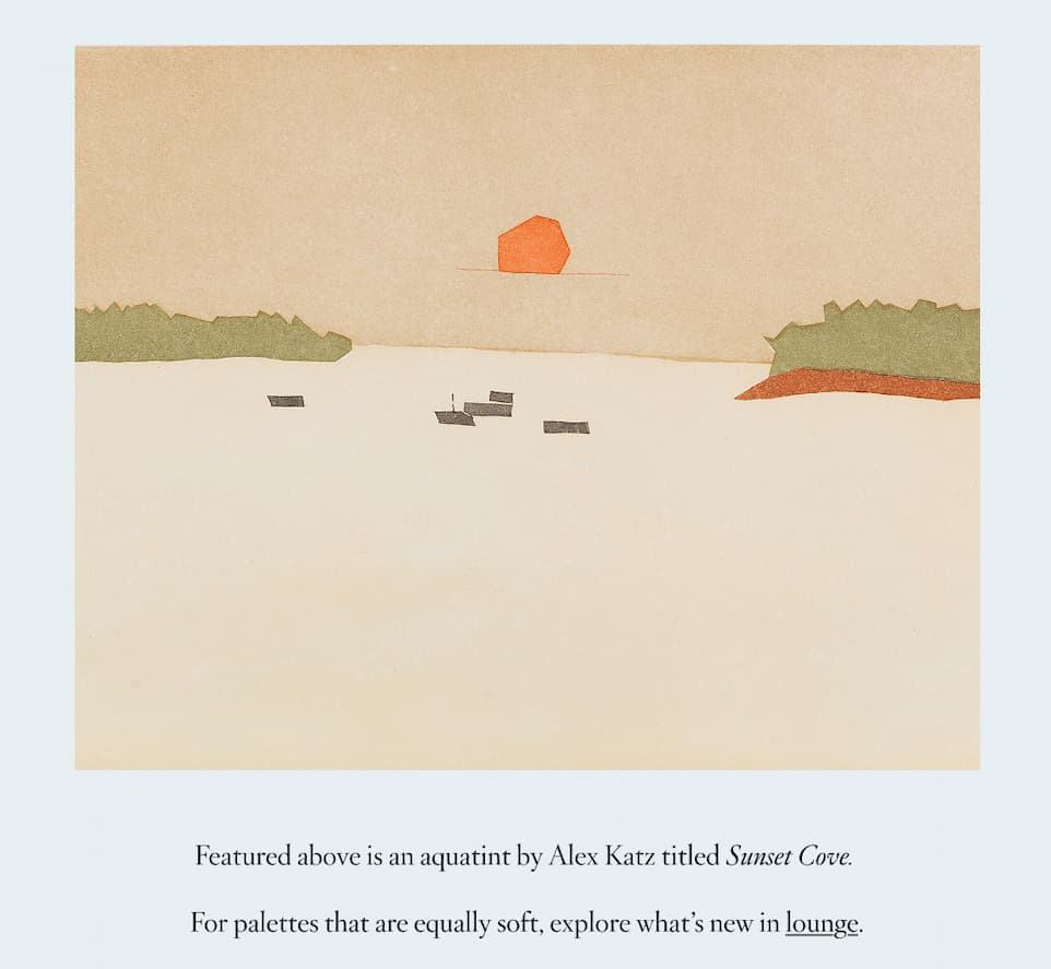 An aquatint by Alex Katz titled Sunset Cover