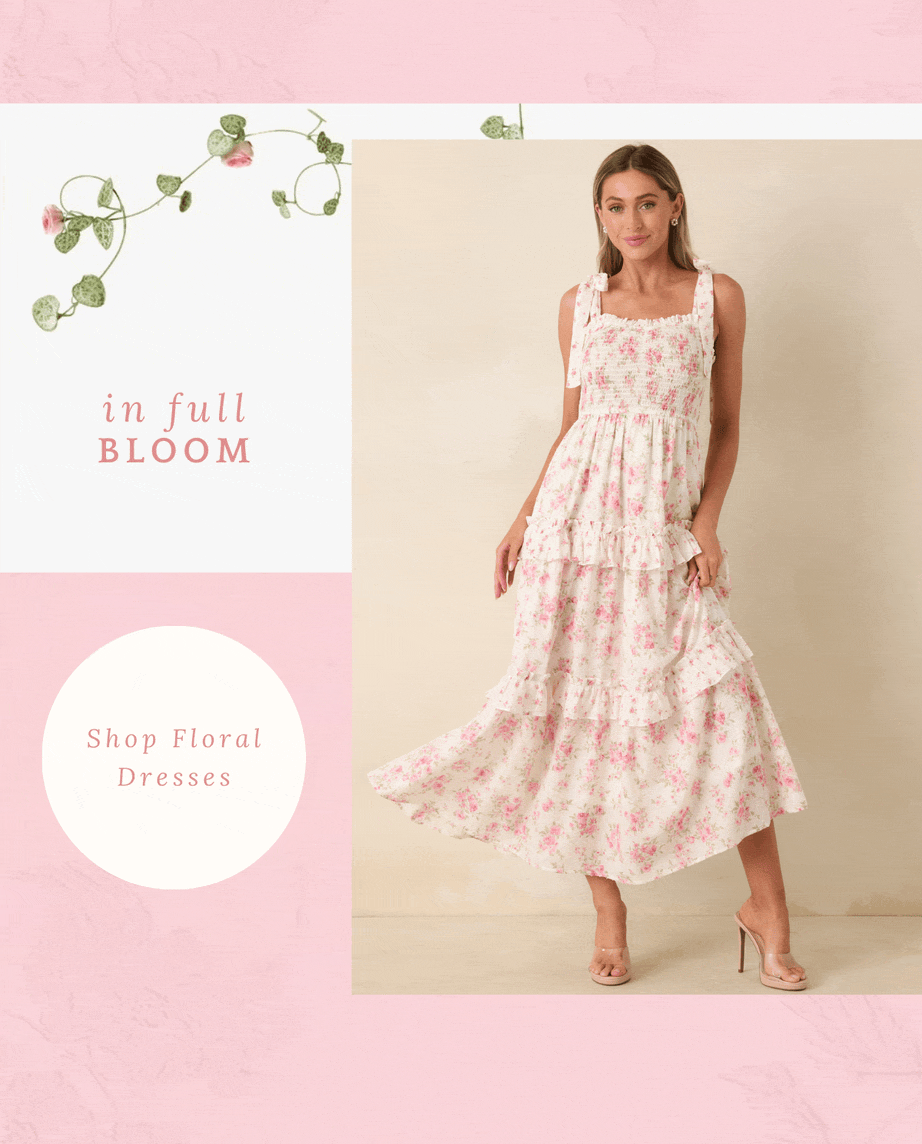 In full bloom. Shop Floral Dresses.