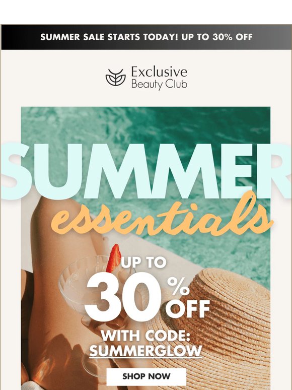 Summer Sale is On! Enjoy up to 30% Off ⛱️