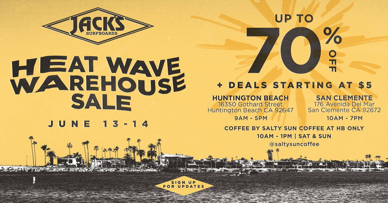Heatwave Warehouse Sale - Up to 70% Off June 13th - 14th HB and SC