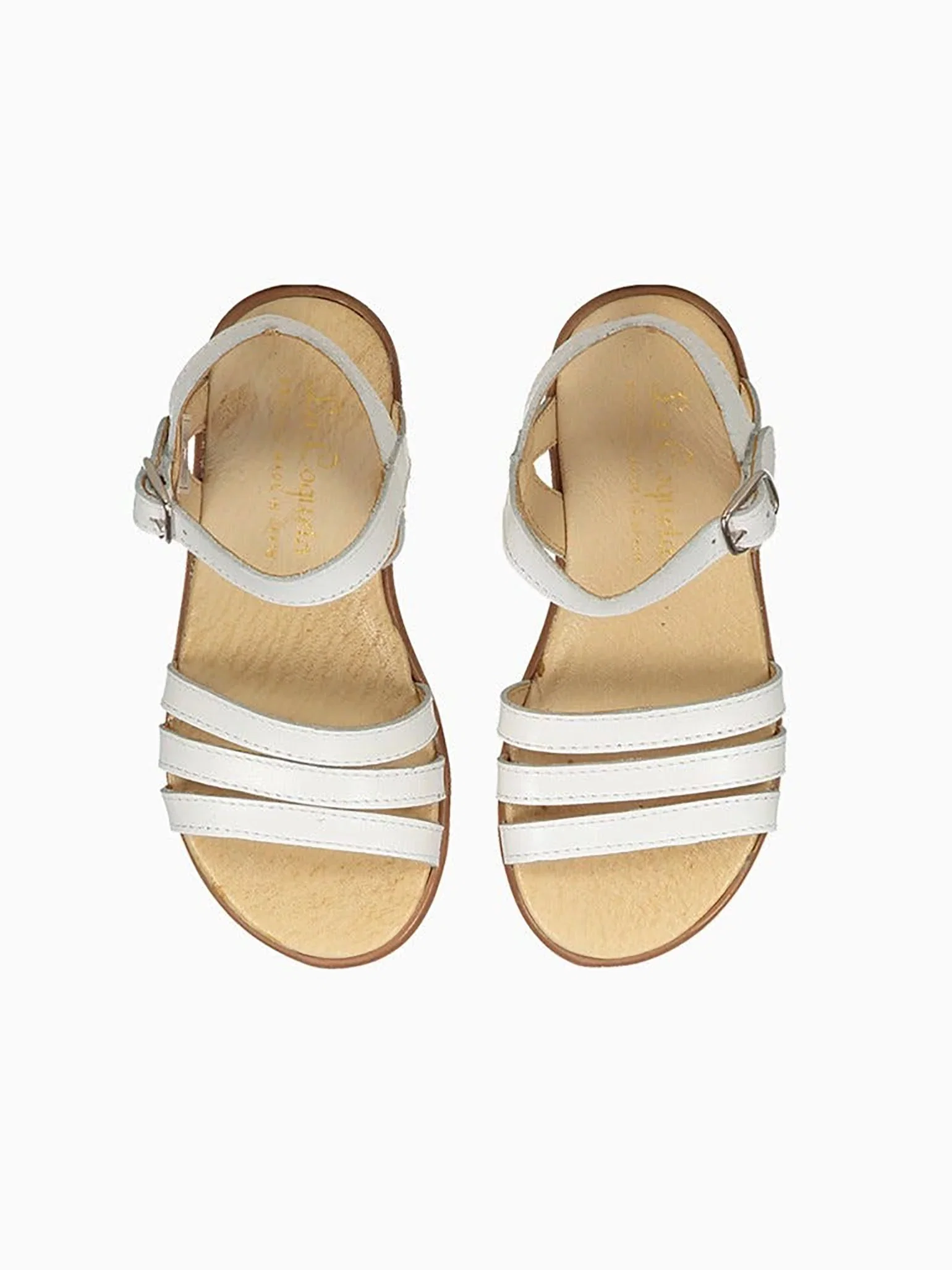 Image of White Siena Leather Girl Sandals