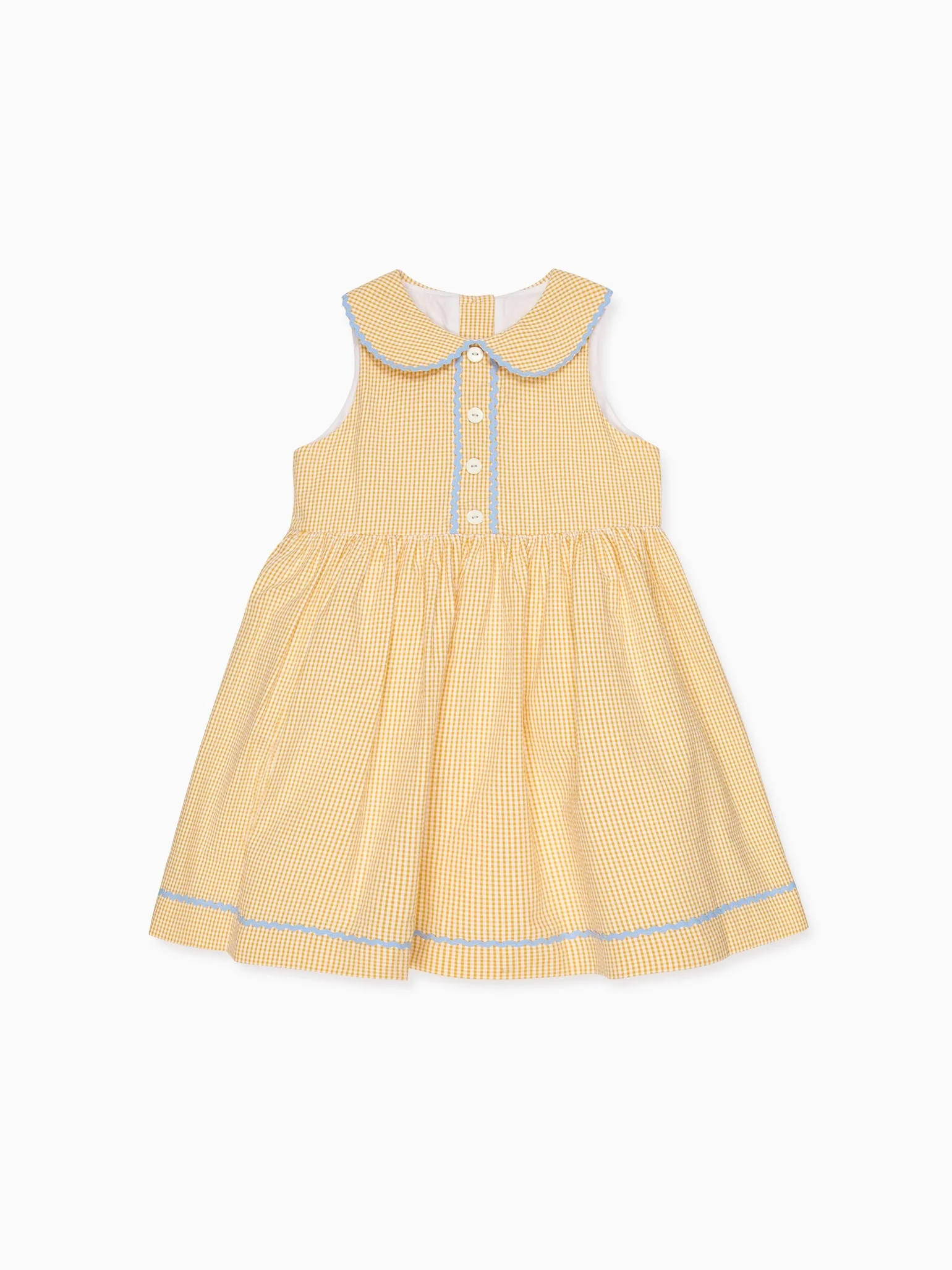 Image of Yellow Gingham Aimee Girl Dress