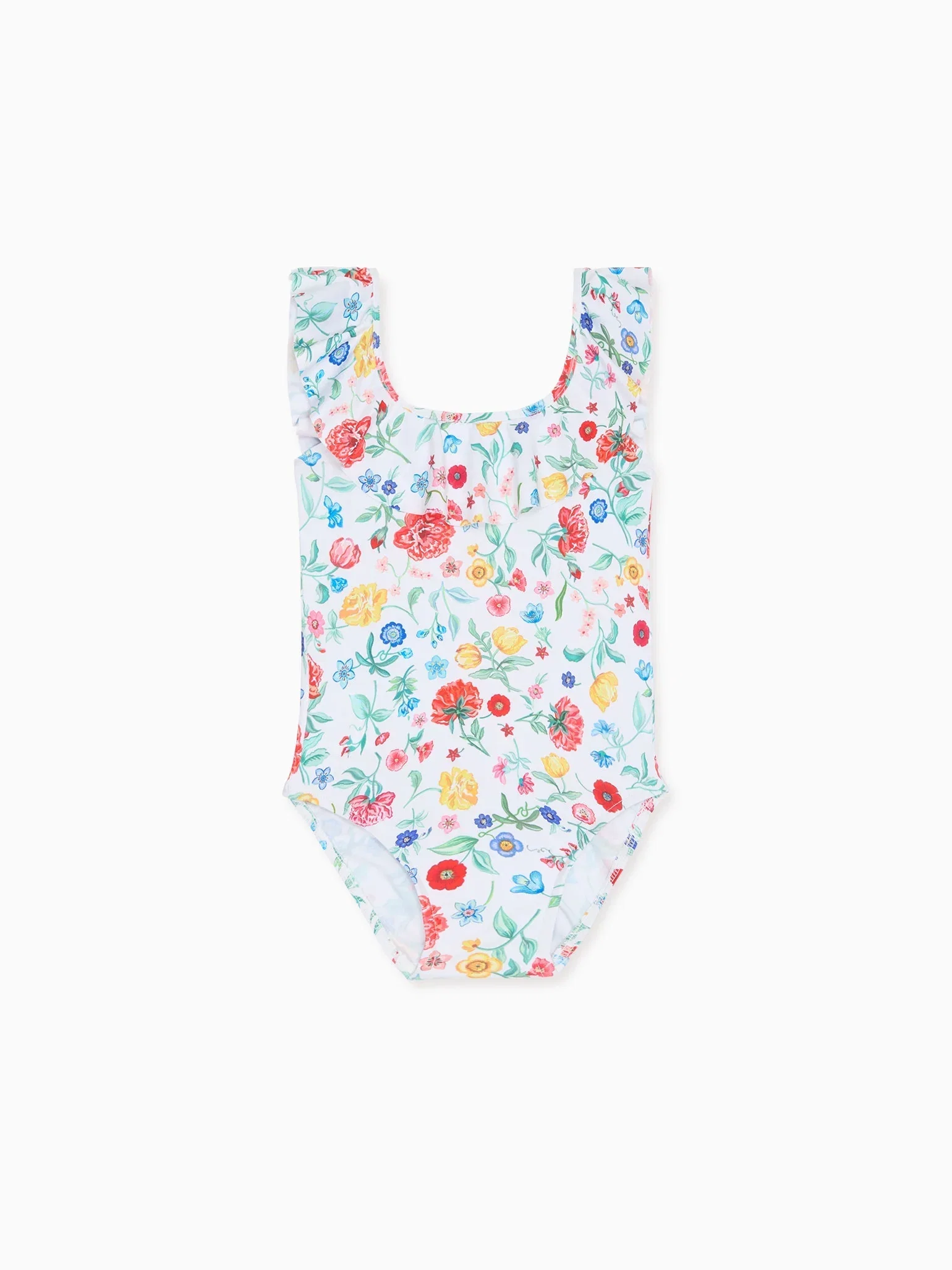 Image of Ivory Floral Mila Girl Swimsuit