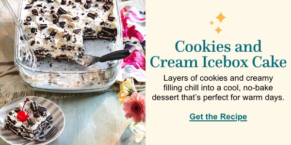 Cookies and cream icebox cake